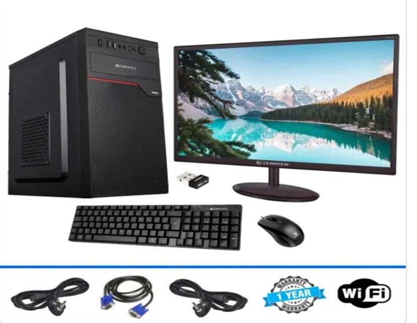 H61 Motherboard | Processor i5 | CPU Fan | 16GB RAM | 256GB SSD | Cabinet + SMPS | Monitor 19" | Keyboard + Mouse | Wifi Adapter + Mouse Pad 