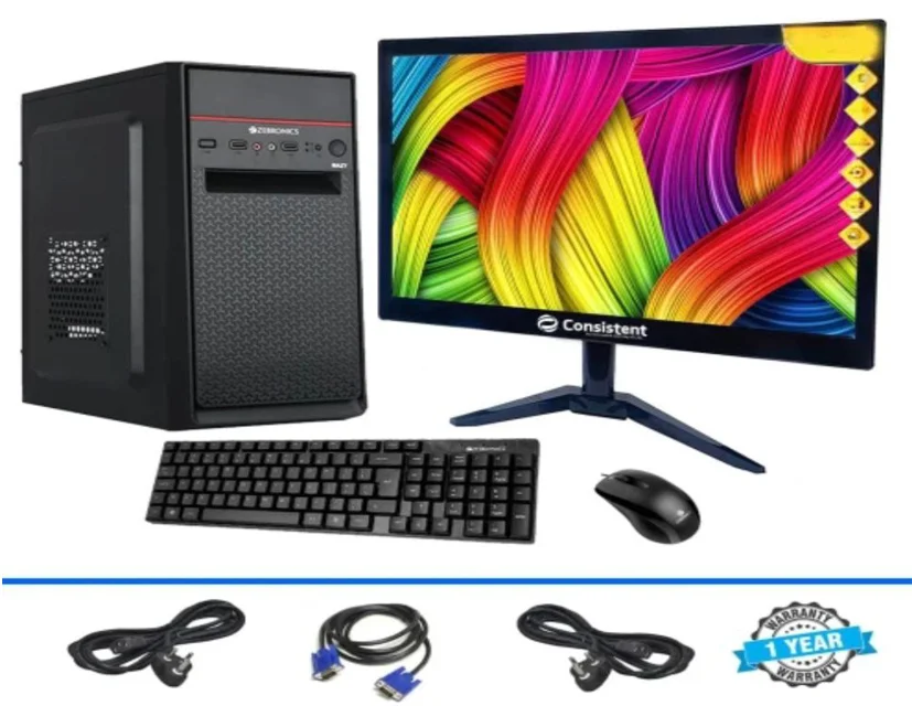 H81 Motherboard | Processor i5 4th Gen | CPU Fan | 16GB RAM | 256GB SSD | Cabinet + SMPS | Monitor 19" | Keyboard + Mouse | Wifi Adapter + Mouse Pad 