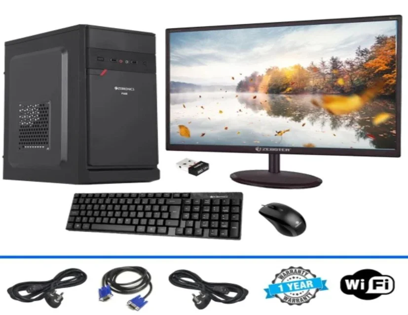 H110 Motherboard | Processor i5 6th Gen | CPU Fan | 16GB RAM | 256GB SSD | Cabinet + SMPS | Monitor 19" | Keyboard + Mouse | Wifi Adapter + Mouse Pad 