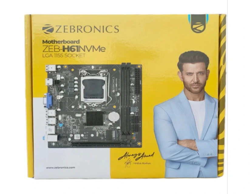 Zebronics H61 M2 Motherboard | Intel Pentium/Celeron/Core i3, i5, i7 Series Processors in LGA 1155 | Supports dual channel DDR3 1066/1333/1600MHz memory