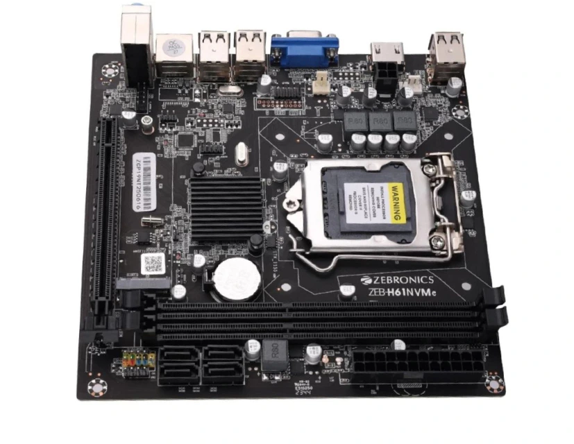 Zebronics H61 M2 Motherboard | Intel Pentium/Celeron/Core i3, i5, i7 Series Processors in LGA 1155 | Supports dual channel DDR3 1066/1333/1600MHz memory